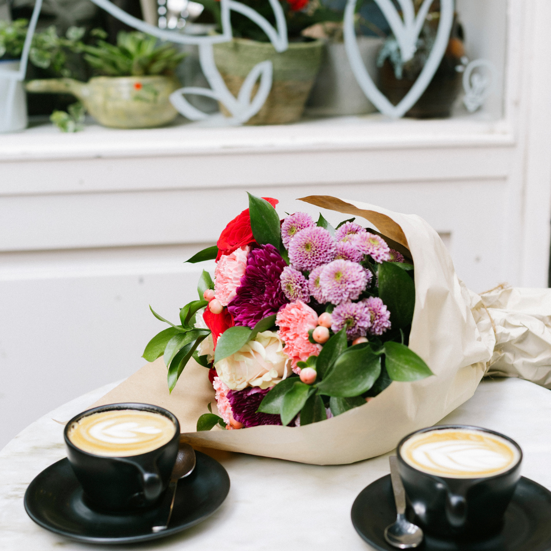 The Enchantment – Bouquet with Red and Purple Flowers