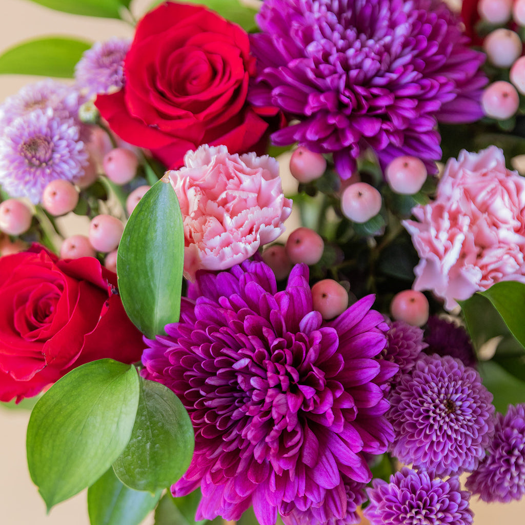The Enchantment – Bouquet with Red and Purple Flowers