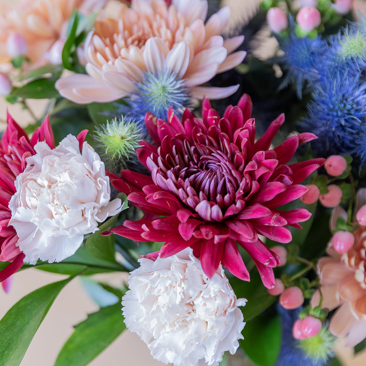 The Merlot – Blue and Burgundy Flower Bouquet