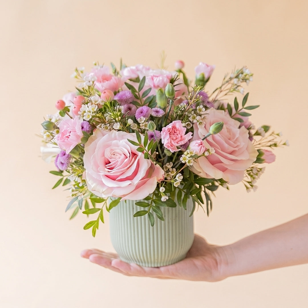 The Sweet One – soft pink rose arrangement by Aurelia Flowers