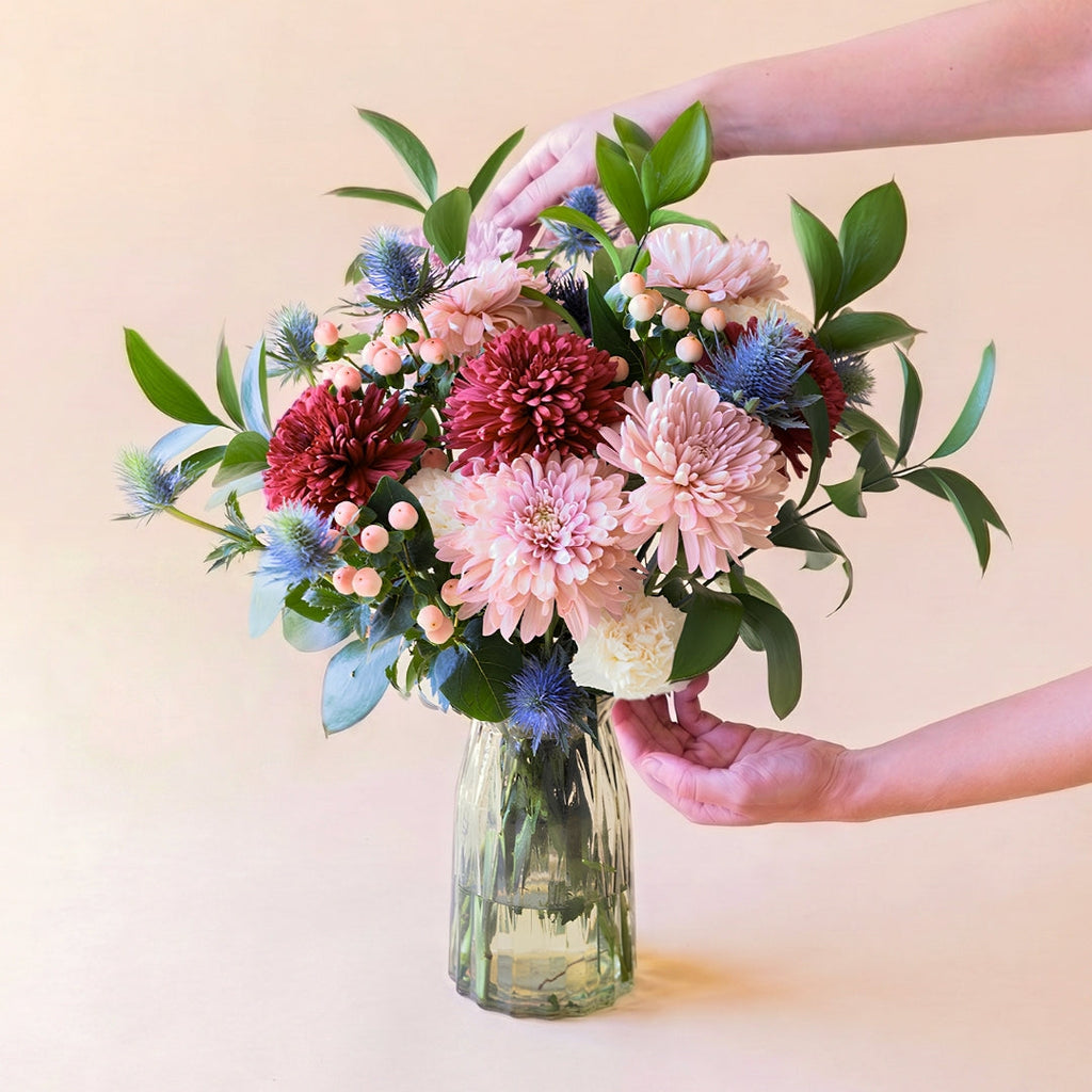 The Merlot – Blue and Burgundy Flower Bouquet