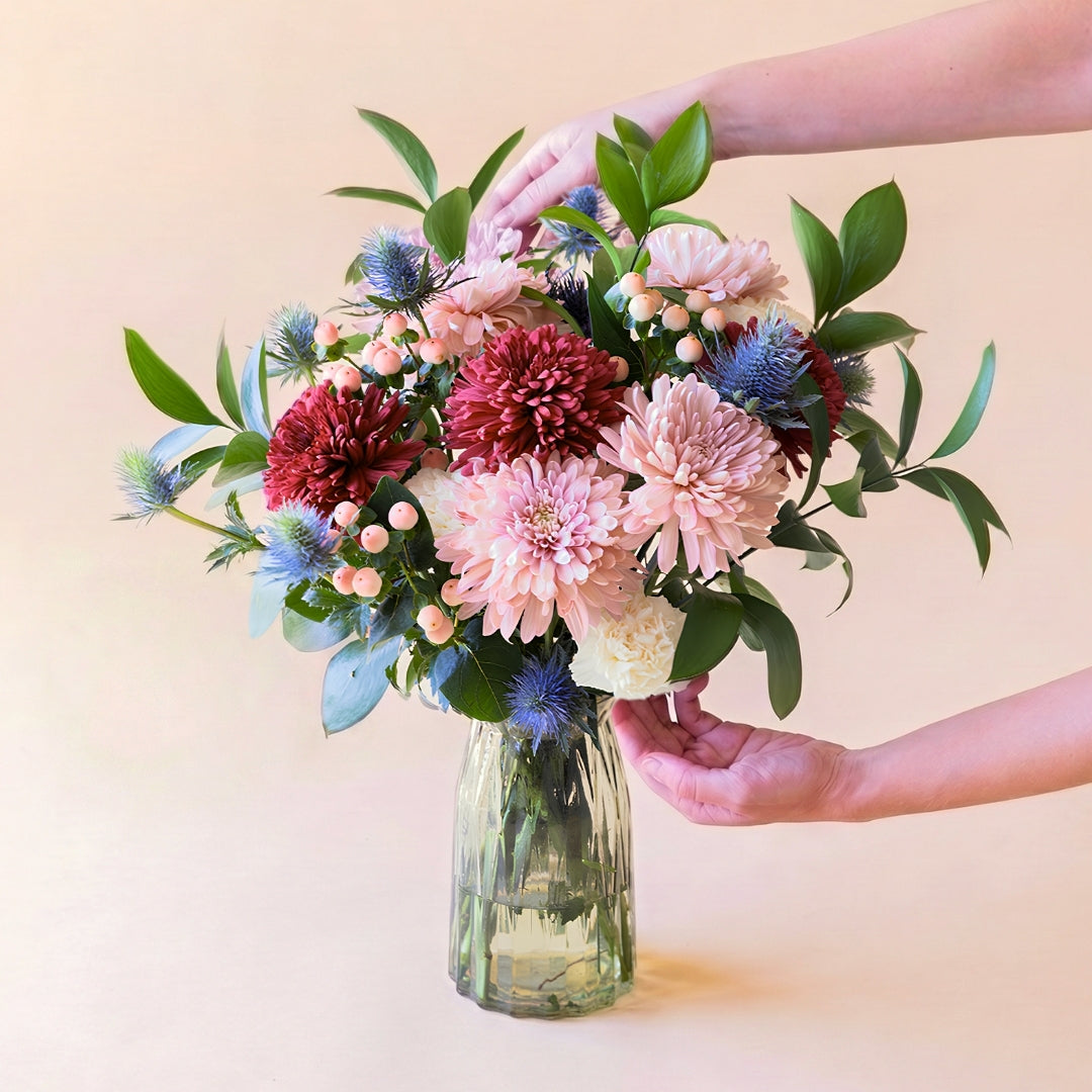 The Merlot – Blue and Burgundy Flower Bouquet