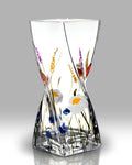 Meadow hand-blown glass twist vase, 25cm