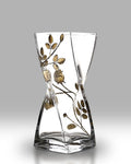 Forever Rose Gold hand-blown glass twist vase, 20cm