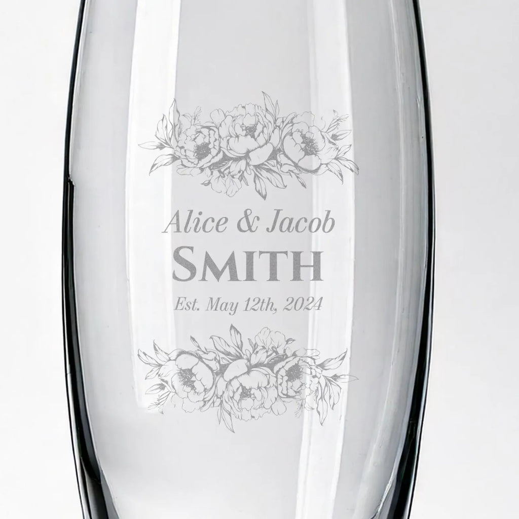 Personalized Engraved Glass Flower Vase | Anniversary Gift