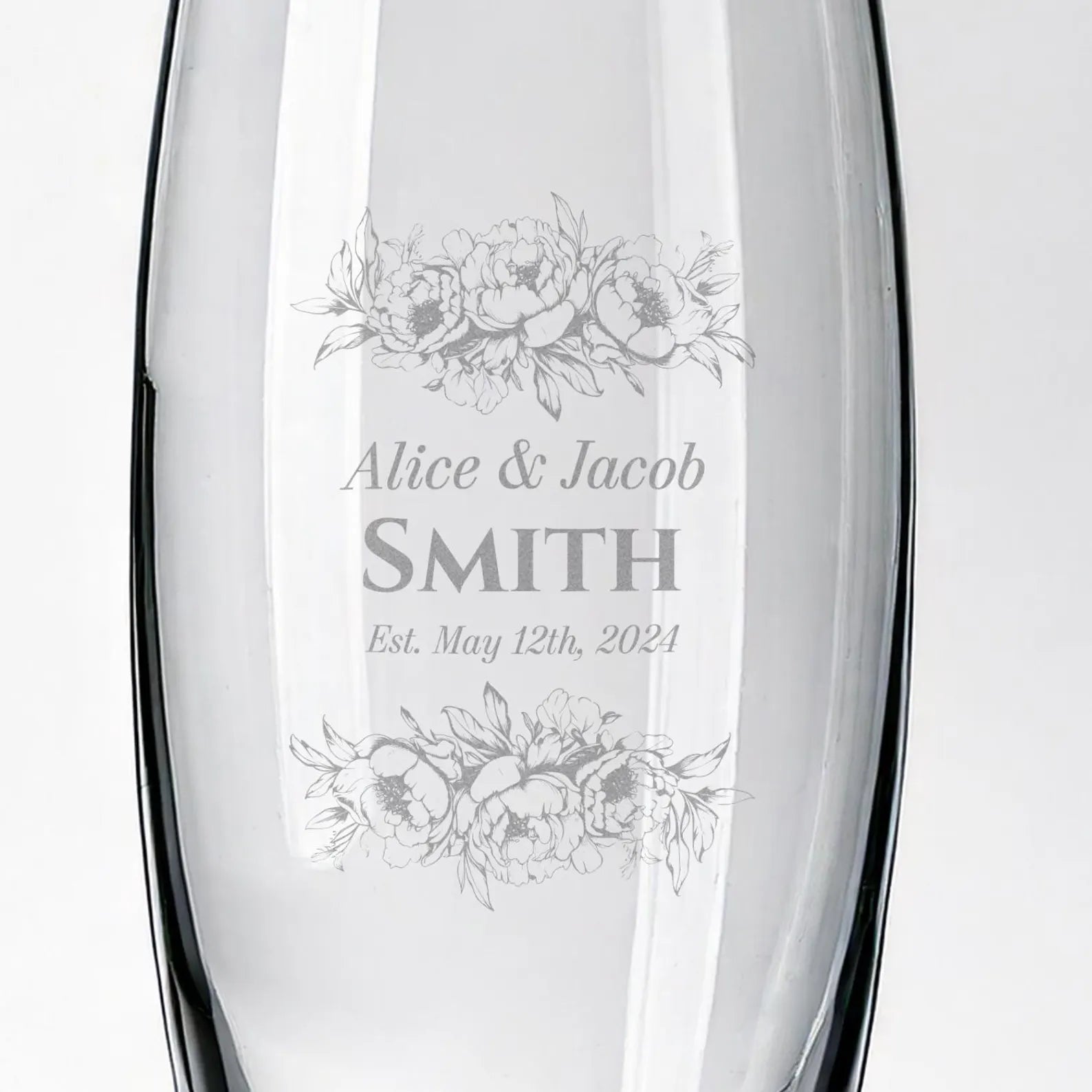 Personalized Engraved Glass Flower Vase | Anniversary Gift