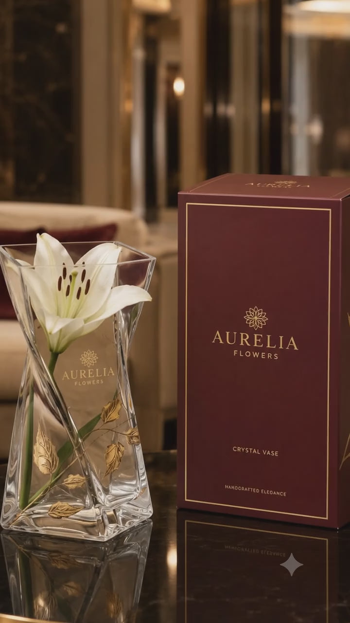 Gold Leaf - 20cm Twist Vase by aurelia flowers